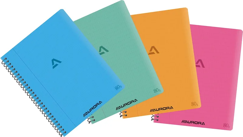 Writing 80 spiraalschrift, ft 21 x 16,5 cm, 120 bladzijden, commercieel geruit by Aurora – product photo