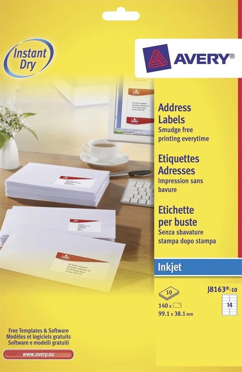 Adresetiketten de Avery en Blanc – photo produit