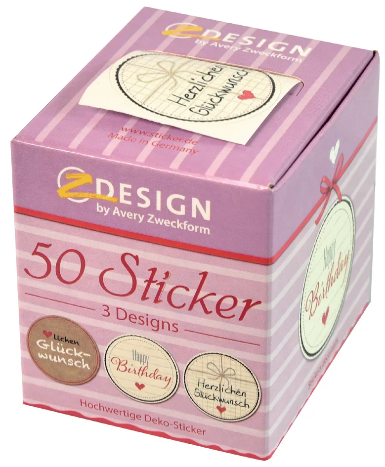 Aufkleber 56814 Herzlichen Glückwunsch, 50 Etiketten från Avery – produktbild