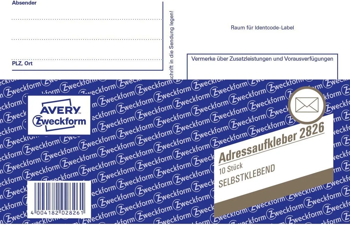 Avery 2826, Rechthoek, Papier, 148 mm, 105 mm, 10 stuk(s) by Avery in White – product photo