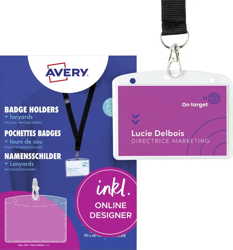 Avery-Zweckform 4825 Namensschild (B x H) 90 mm x 60 mm 10 St. by Avery – product photo