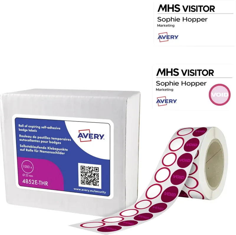 Avery-Zweckform 4852E-THR Namensschild (B x H) 22 mm x 22 mm 1000 St. by Avery – product photo