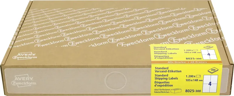 Avery-Zweckform 8025-300 Versand-Etiketten 105 x 148 mm Papier Weiß 1200 St. Permanent (Kraftkleber) Laserdrucker, Tintenstrahldrucker de Avery – photo produit