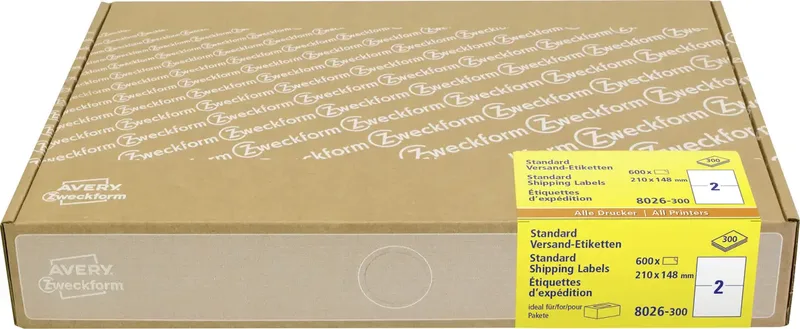 Avery-Zweckform 8026-300 Versand-Etiketten 210 x 148 mm Papier Weiß 600 St. Permanent (Kraftkleber) Tintenstrahldrucker, Laserdrucker, Farblaserdrucker de Avery – photo produit
