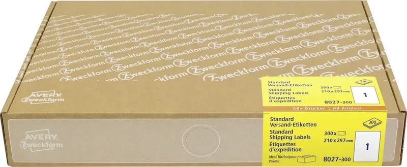 Avery-Zweckform 8027-300 Versand-Etiketten 210 x 297 mm Papier Weiß 300 St. Permanent (Kraftkleber) Tintenstrahldrucker, Laserdrucker, Farblaserdrucker de Avery – photo produit