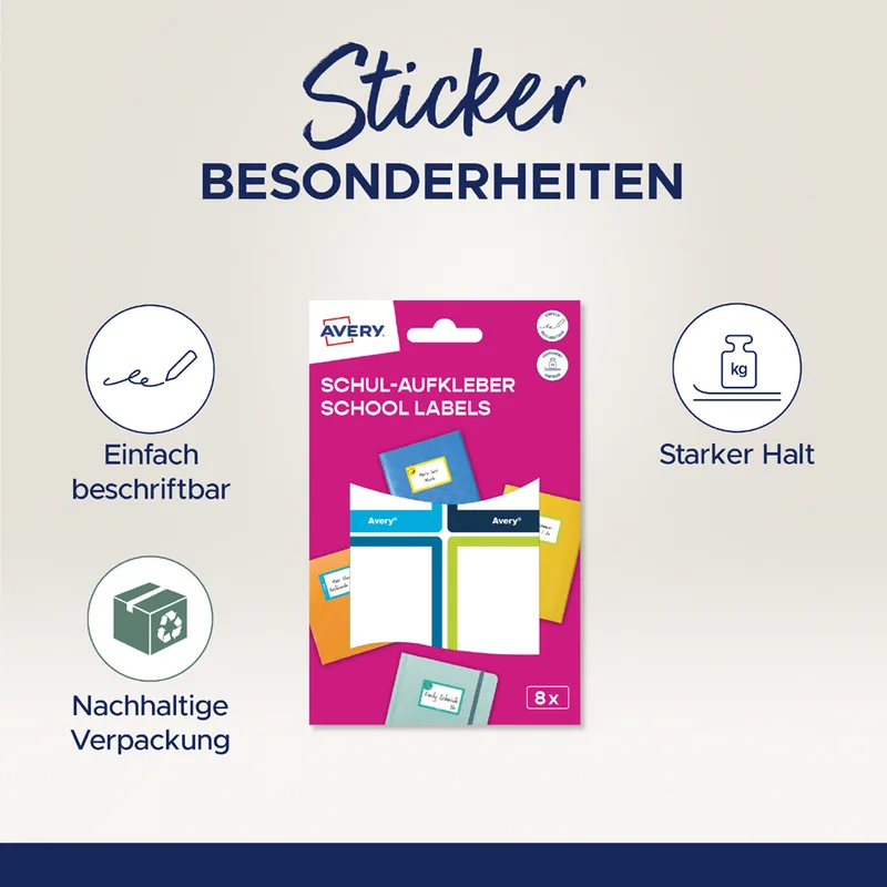 Buchetiketten, Papier, 48 x 70 mm, farbige Rahmen by Avery – product photo