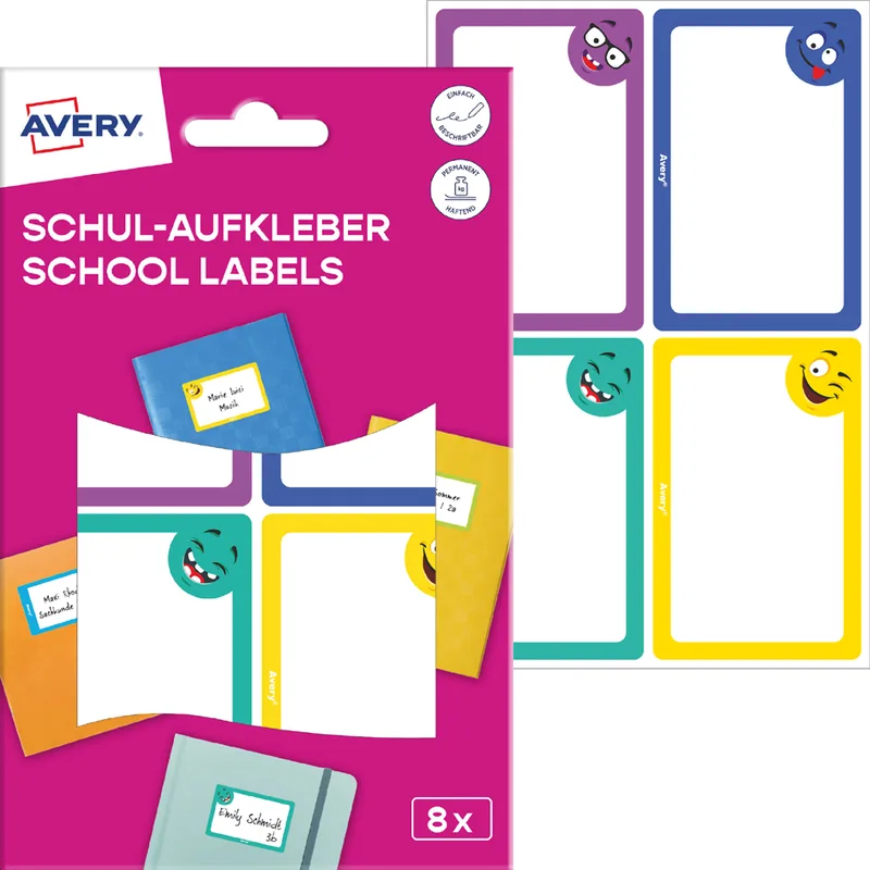Buchetiketten, Papier, 48 x 70 mm, farbige Rahmen by Avery – product photo