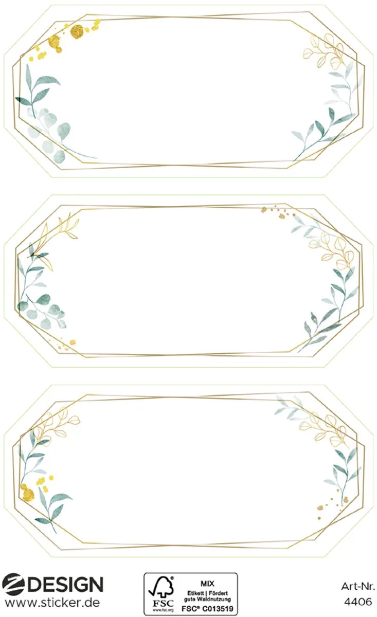 Decoratieve label-etiketten met sierkader de Avery en Blanc – photo produit