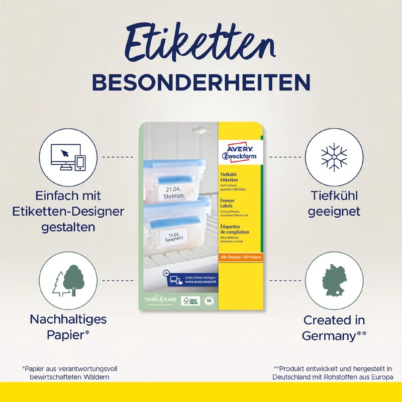 diepvries-etiketten, 99,1 x 67,7 mm by Avery in White – product photo
