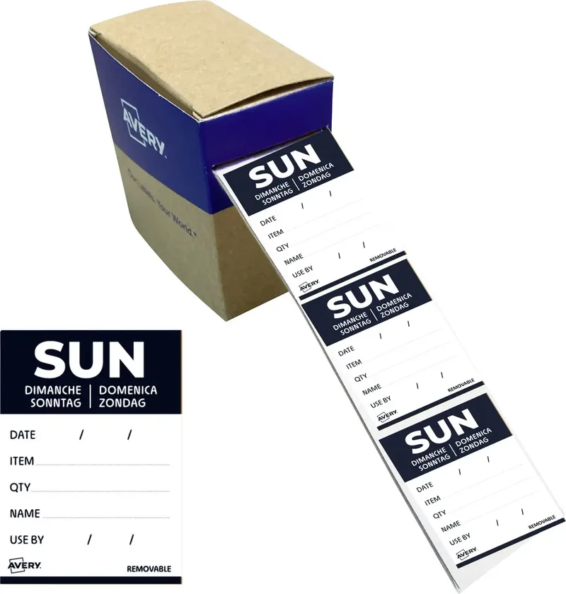 DLDSUNREV-500 Vielzweck-Etiketten 40 x 56 mm Papier Schwarz 1 St. Wiederablösbar Handbeschriftung von Avery – Produktfoto