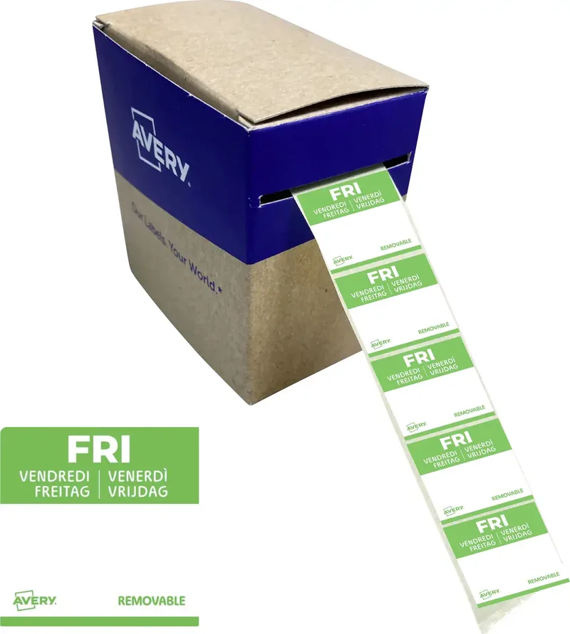 DLSFRIREV-1000 Vielzweck-Etiketten 25 x 25 mm Papier Grün 1 St. Wiederablösbar Handbeschriftung by Avery – product photo