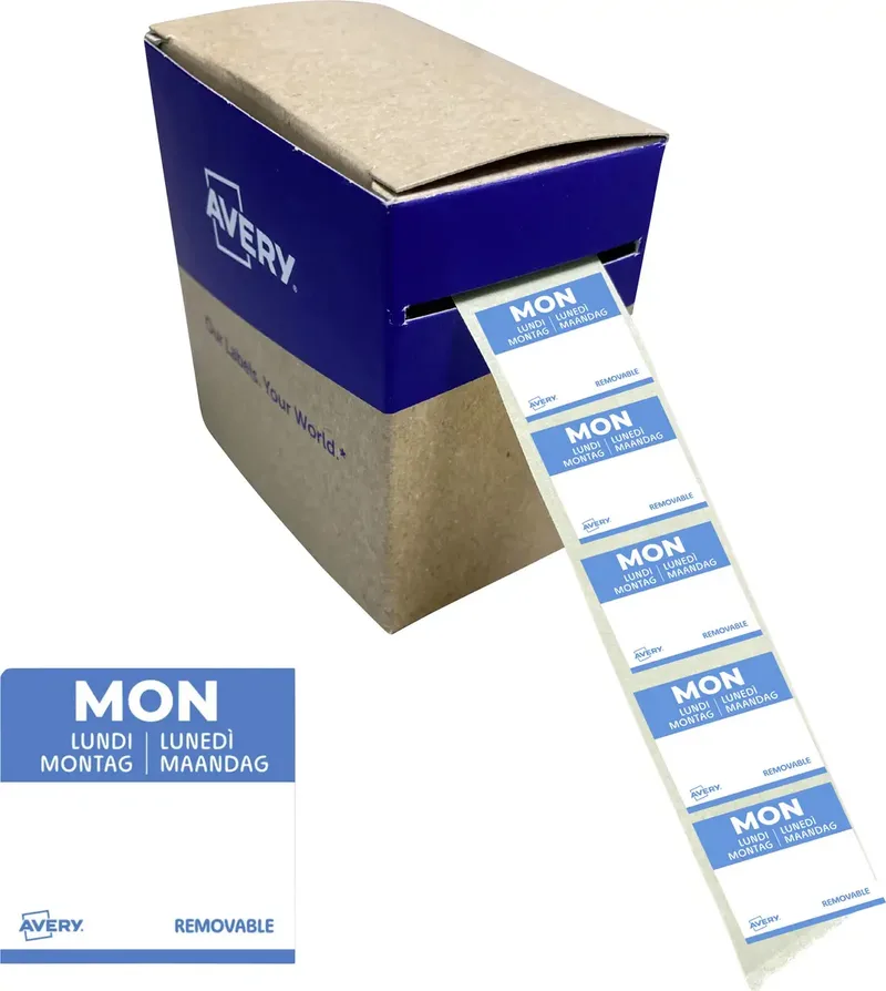 DLSMONREV-1000 Vielzweck-Etiketten 25 x 25 mm Papier Blau 1 St. Wiederablösbar Handbeschriftung von Avery – Produktfoto