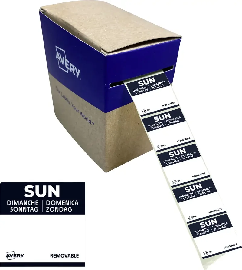 DLSSUNREV-1000 Vielzweck-Etiketten 25 x 25 mm Papier Schwarz 1 St. Wiederablösbar Handbeschriftung von Avery – Produktfoto