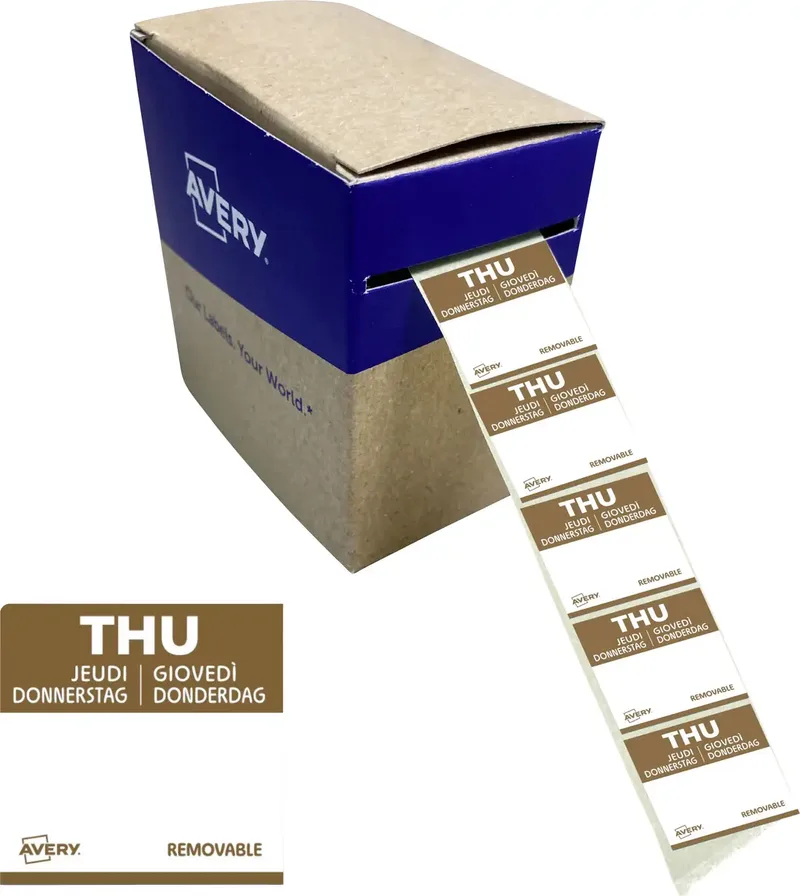 DLSTHUREV-1000 Vielzweck-Etiketten 25 x 25 mm Papier Braun 1 St. Wiederablösbar Handbeschriftung by Avery – product photo
