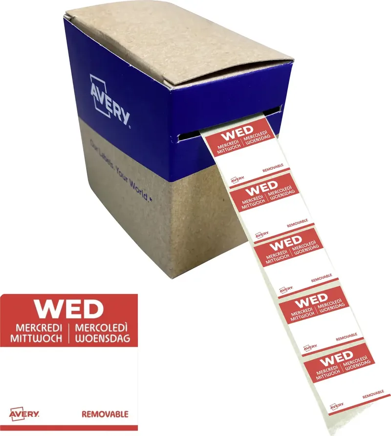 DLSWEDREV-1000 Vielzweck-Etiketten 25 x 25 mm Papier Rot 1 St. Wiederablösbar Handbeschriftung von Avery – Produktfoto