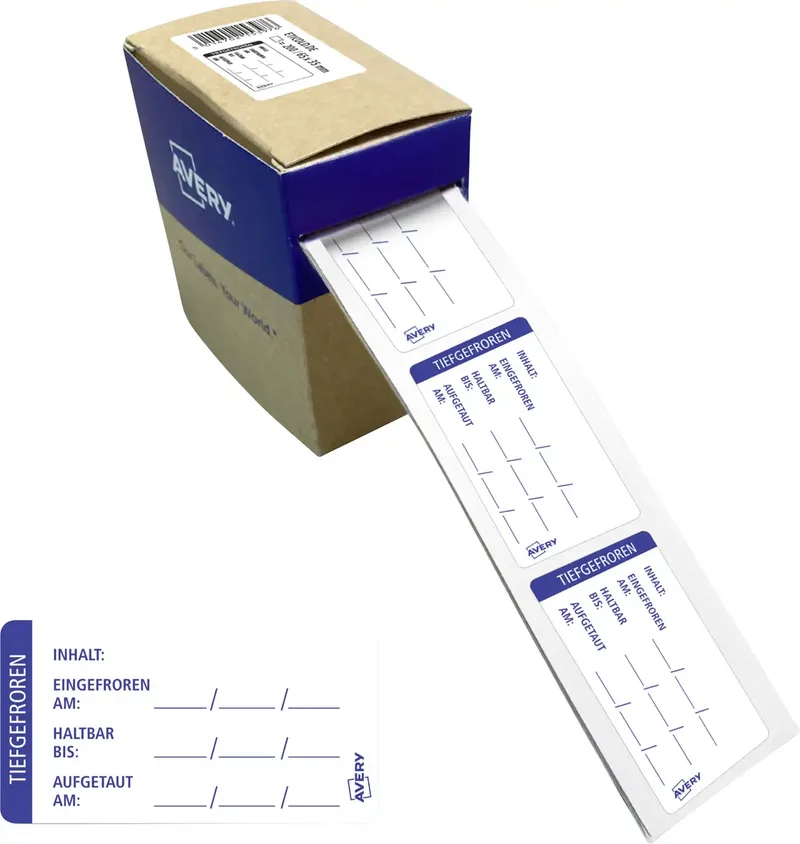 ETICOLD.DE Tiefkühl-Etiketten 65 x 35 mm Papier Weiß 1 St. Permanent haftend Handbeschriftung von Avery – Produktfoto