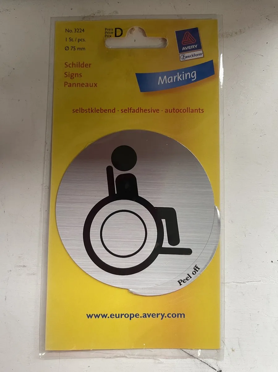 Etiket Aluminium Rolstoel van Avery in Zilver – productfoto