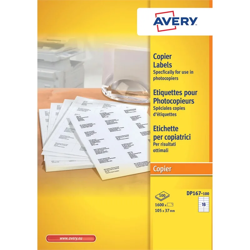 Etiket avery dp167-100 105x37mm wit 1600st | 5 stuks by Avery – product photo