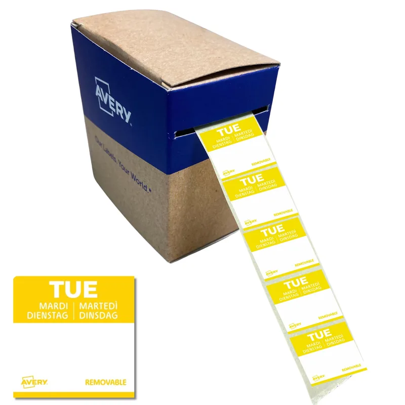 Etiket avery haccp dinsdag-geel 25x25mm 1000st | 6 stuks by Avery – product photo