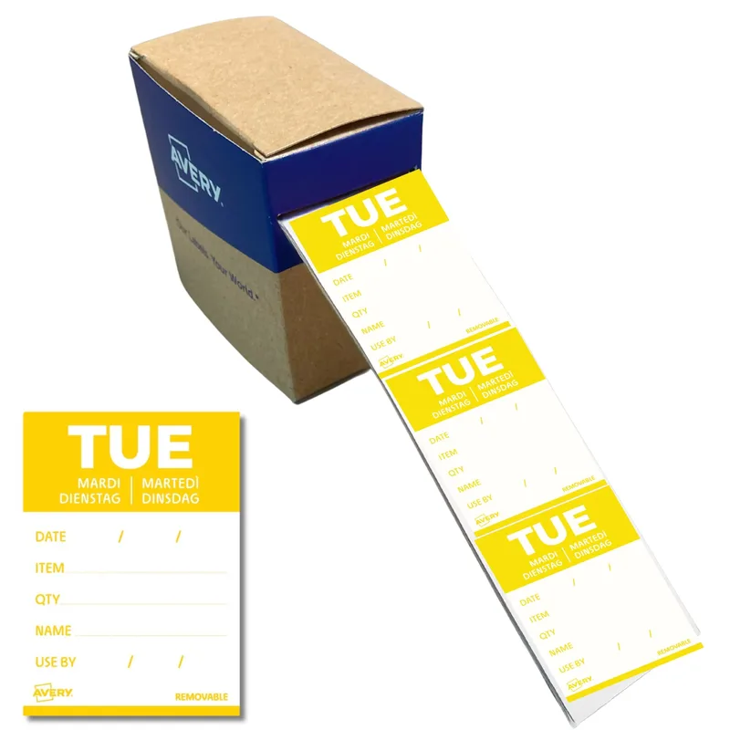 Etiket avery haccp dinsdag-geel 40x56mm 500st | 6 stuks by Avery – product photo