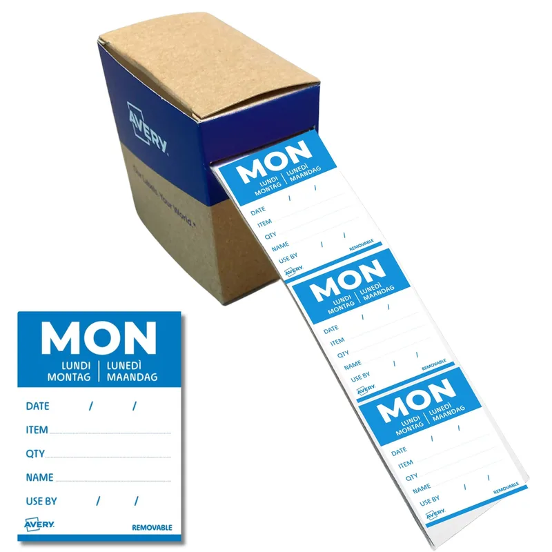 Etiket avery haccp maandag-blauw 40x56mm 500st | 6 stuks by Avery – product photo