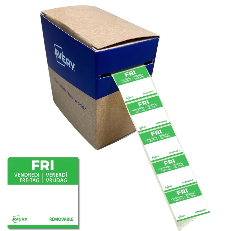 Etiket avery haccp vrijdag-groen 25x25mm 1000st | 6 stuks by Avery – product photo