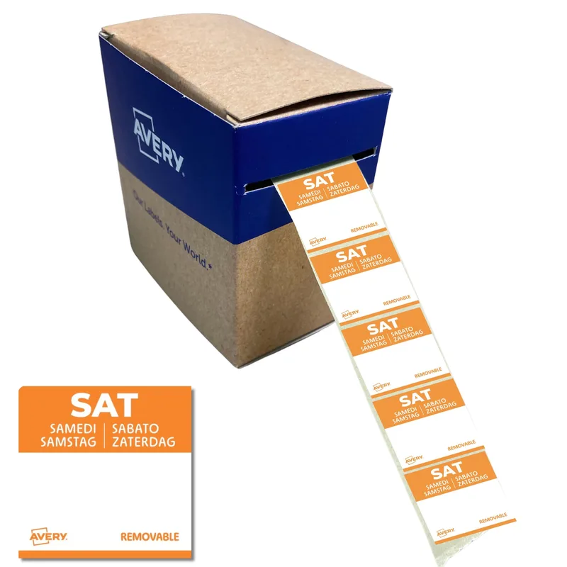 Etiket avery haccp zaterdag-oranje 25x25mm 1000st | 6 stuks de Avery – photo produit