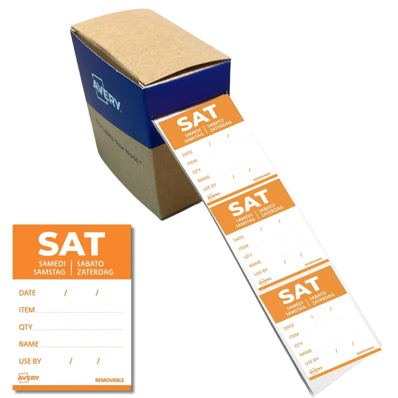 Etiket avery haccp zaterdag-oranje 40x56mm 500st | 6 stuks de Avery – photo produit