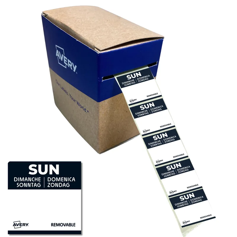 Etiket avery haccp zondag-zwart 25x25mm 1000st | 6 stuks de Avery – photo produit