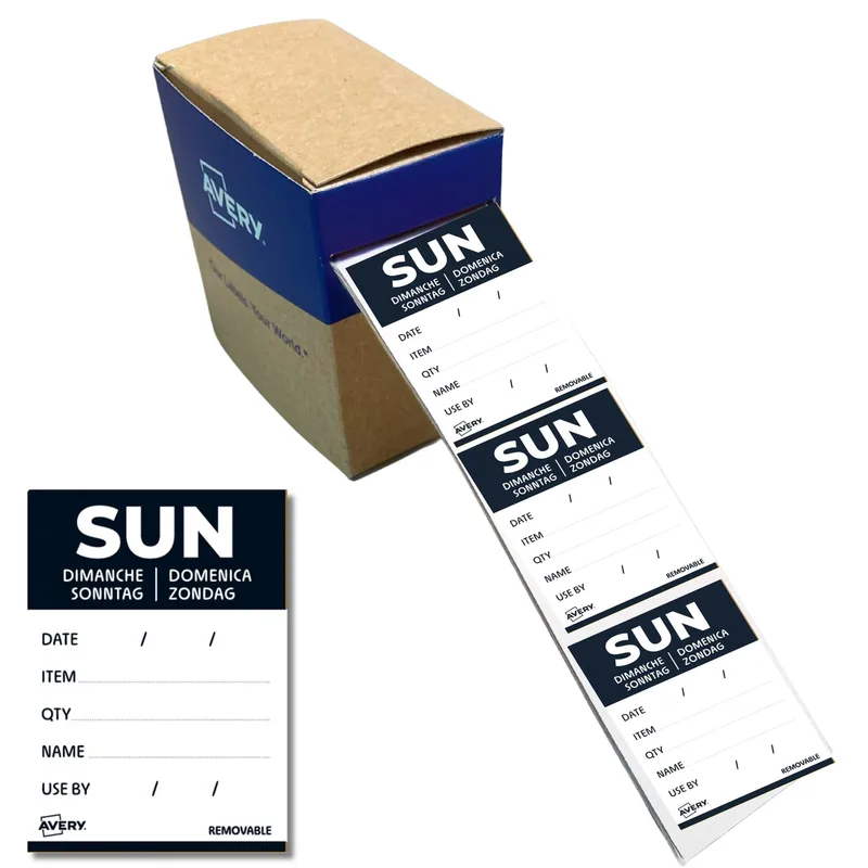 Etiket avery haccp zondag-zwart 40x56mm 500st | 6 stuks de Avery – photo produit