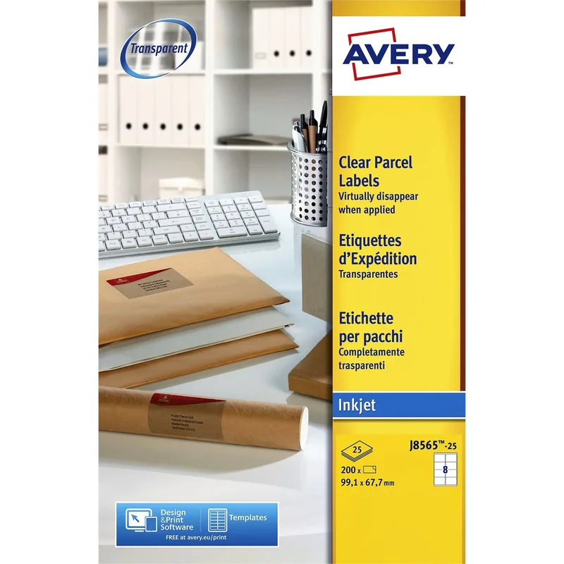 Etiket avery j8565-25 99.1x67.7mm tr 200st van Avery – productfoto