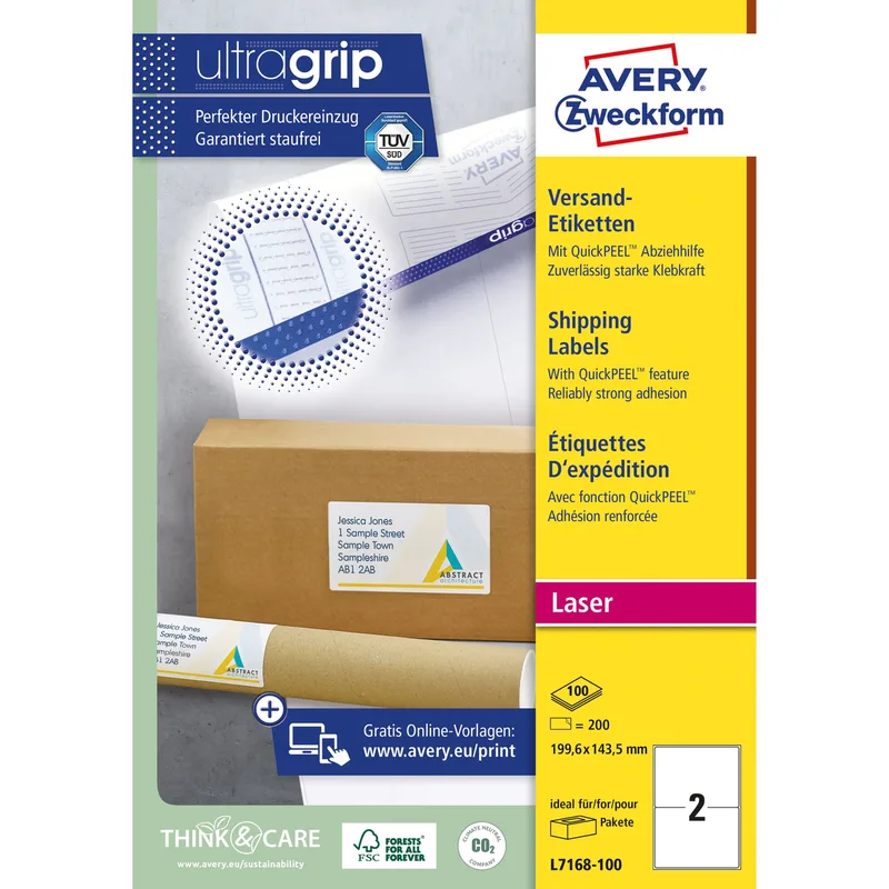 Etiket avery l7168-100 199.6x143.5mm wit 200st by Avery – product photo