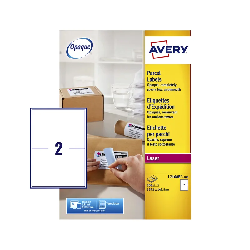 Etiket avery l7168b 199.6x143.5mm 200st | 5 stuks van Avery – productfoto