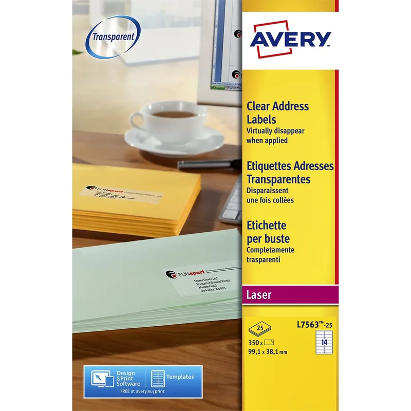 Etiket avery l7563 99.1x38.1mm tr 350st van Avery – productfoto