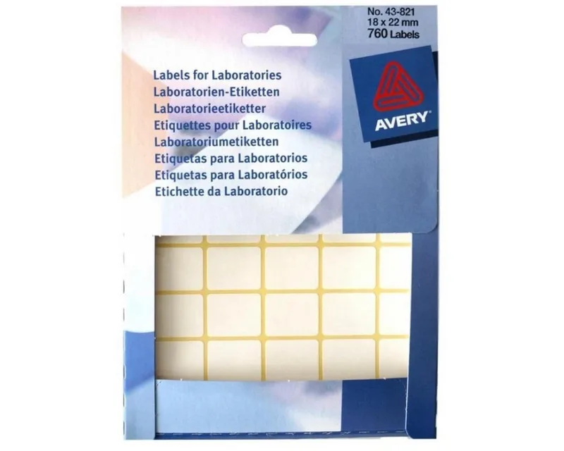 Etiketten 760x Universal Klebe-Etiketten 18x22mm, Aufkleber Labor Selbstklebend Ablösbar Blickdicht von Avery in Weiß – Produktfoto