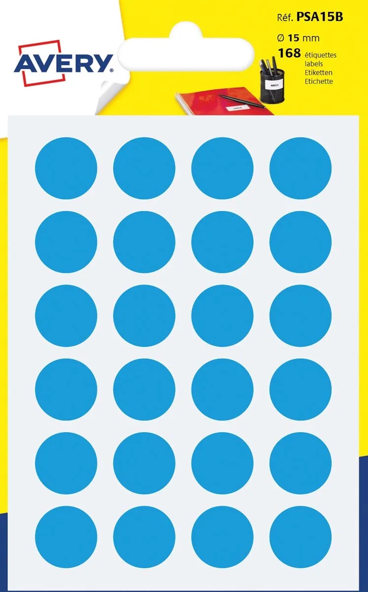 Etiketten Rond 15 Mm Fsc-papier 168 Stuks by Avery in Blue – product photo