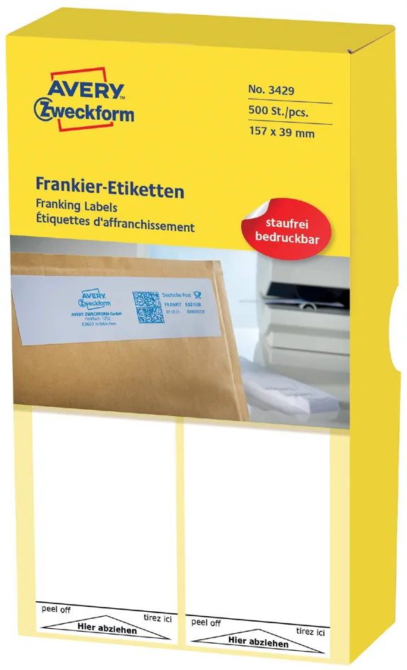 Frankier-Etiketten, 194 x 39 mm, einzeln von Avery – Produktfoto