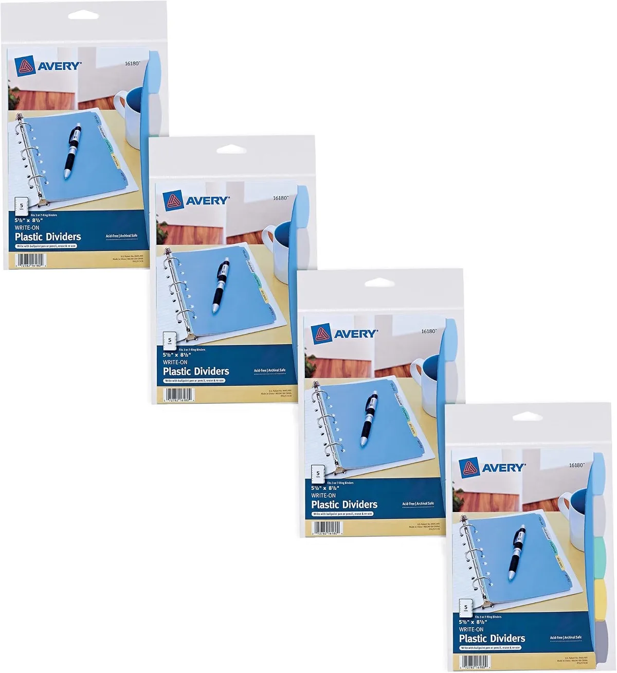 Hersluitbare Mini Tabbladen voor 3- & 7-rings Ordners (5.5x8.5") de Avery – photo produit