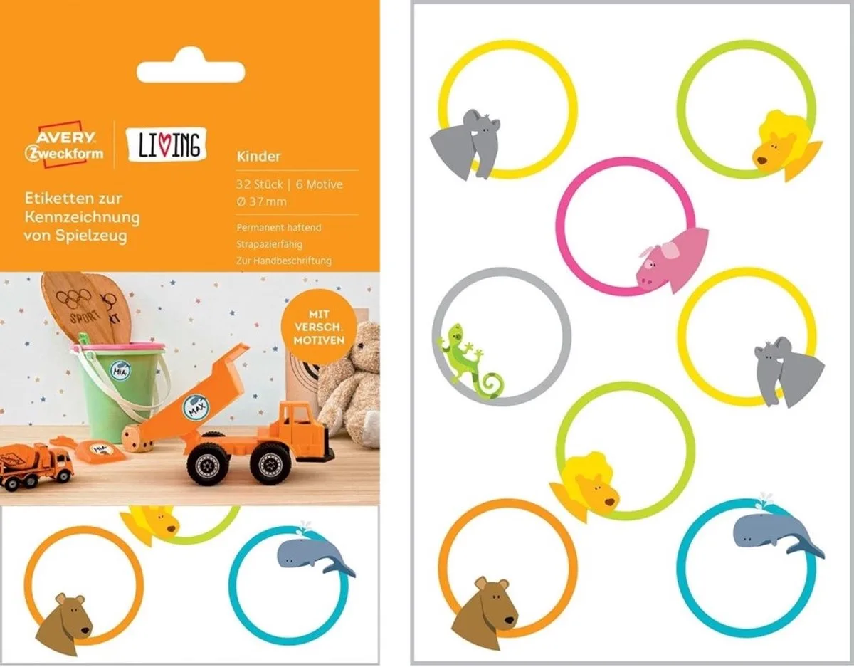 LIVING Kennzeichnungs-Etiketten, weiß van Avery in Wit – productfoto