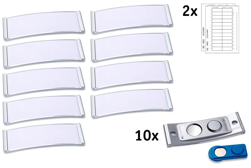 Namensschild, 68 x 22 mm, silber, 10er Set fra Avery – produktbillede