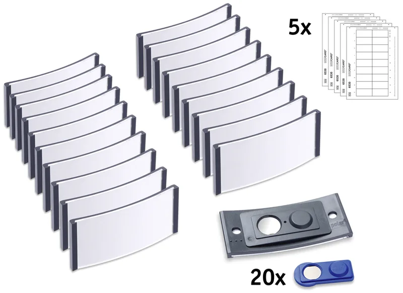 Namensschild, 70 x 30mm, anthrazit, 20er Set från Avery – produktbild