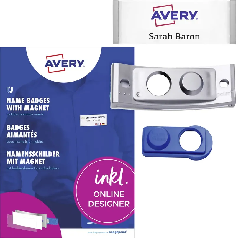 POL35MA66-20DR Namensschild (B x H) 80 mm x 34 mm 20 St. de Avery – photo produit