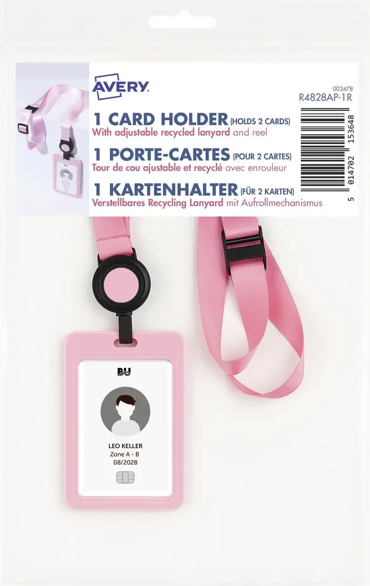 R4828AP-1R Pashouder 1 stuk(s) de Avery en Lichtroze – photo produit