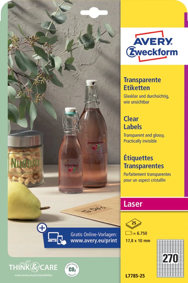 transparante etiketten, 17,8 x 10 mm by Avery in Transparent – product photo