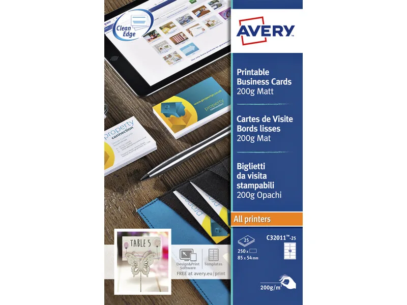Visitekaart Avery C32011-10 85x54mm 200gr 100 stuks by Avery – product photo