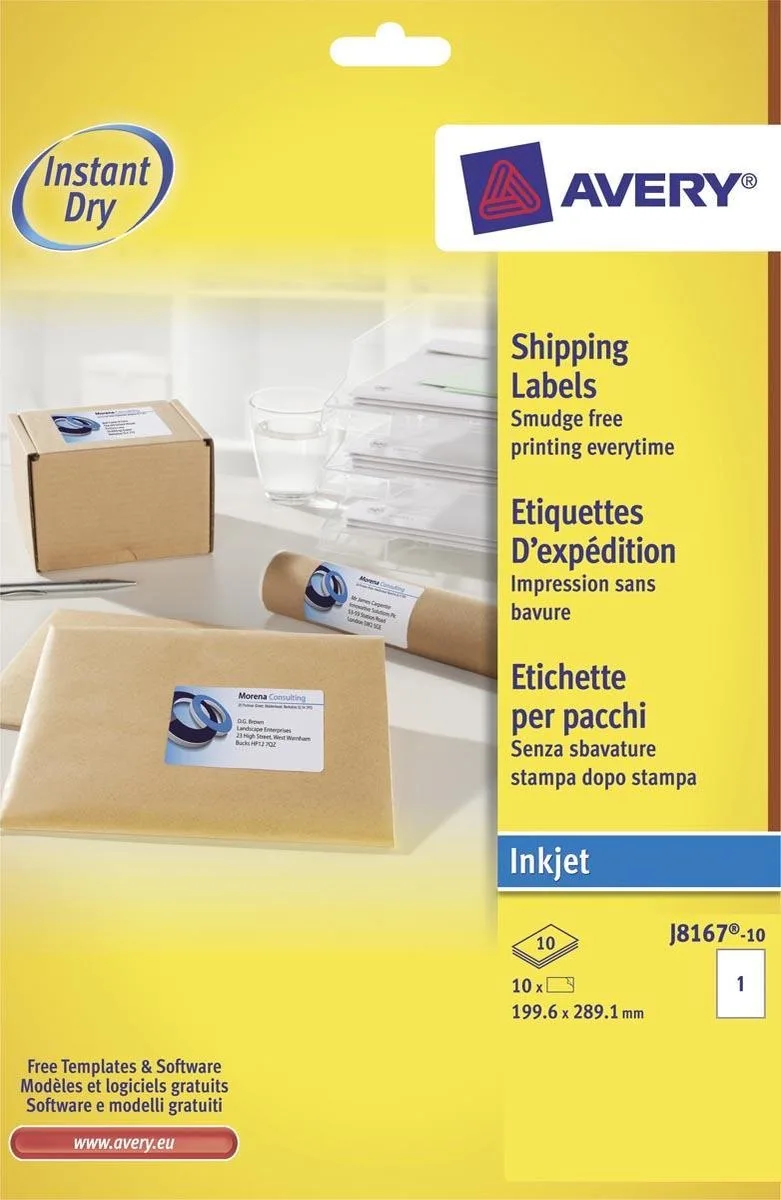 White Address Label - Inkjet - J8167 van Avery in De (hoofd)kleur(en) van het product. – productfoto