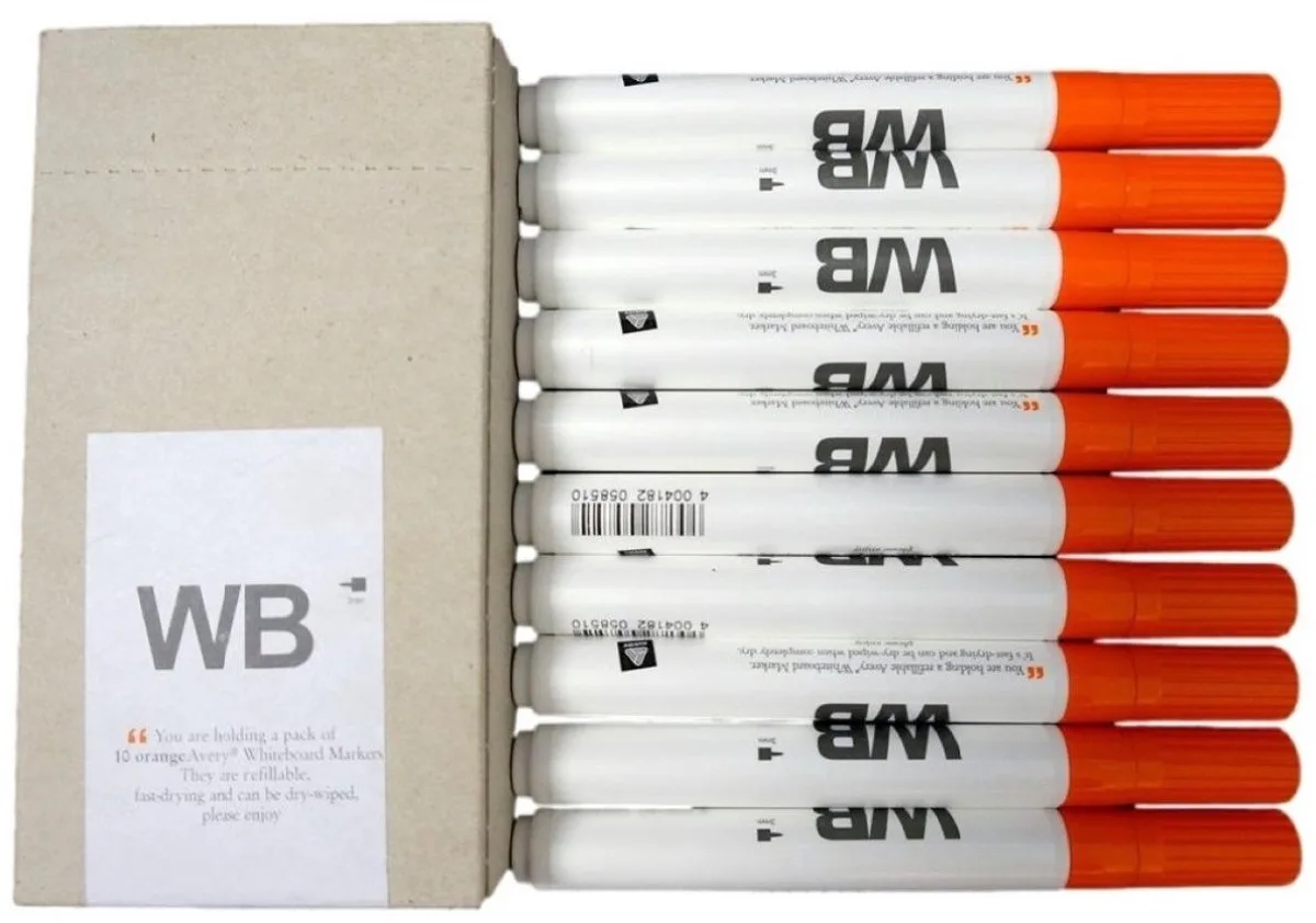 Whiteboardmarker Oranje 10 stuks fra Avery i Orange – produktbillede