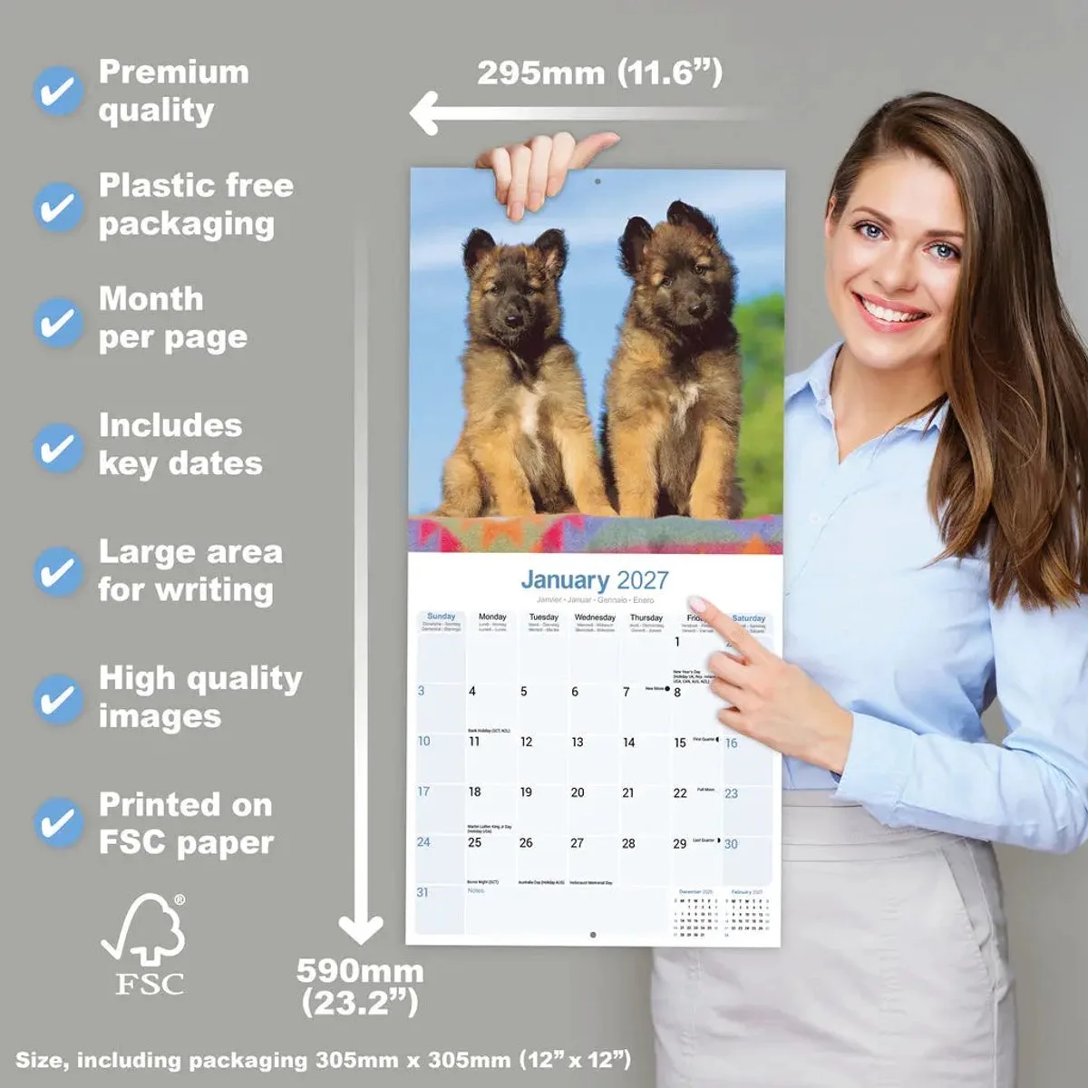 Belgische Herder Kalender 2027 de Avonside – photo produit