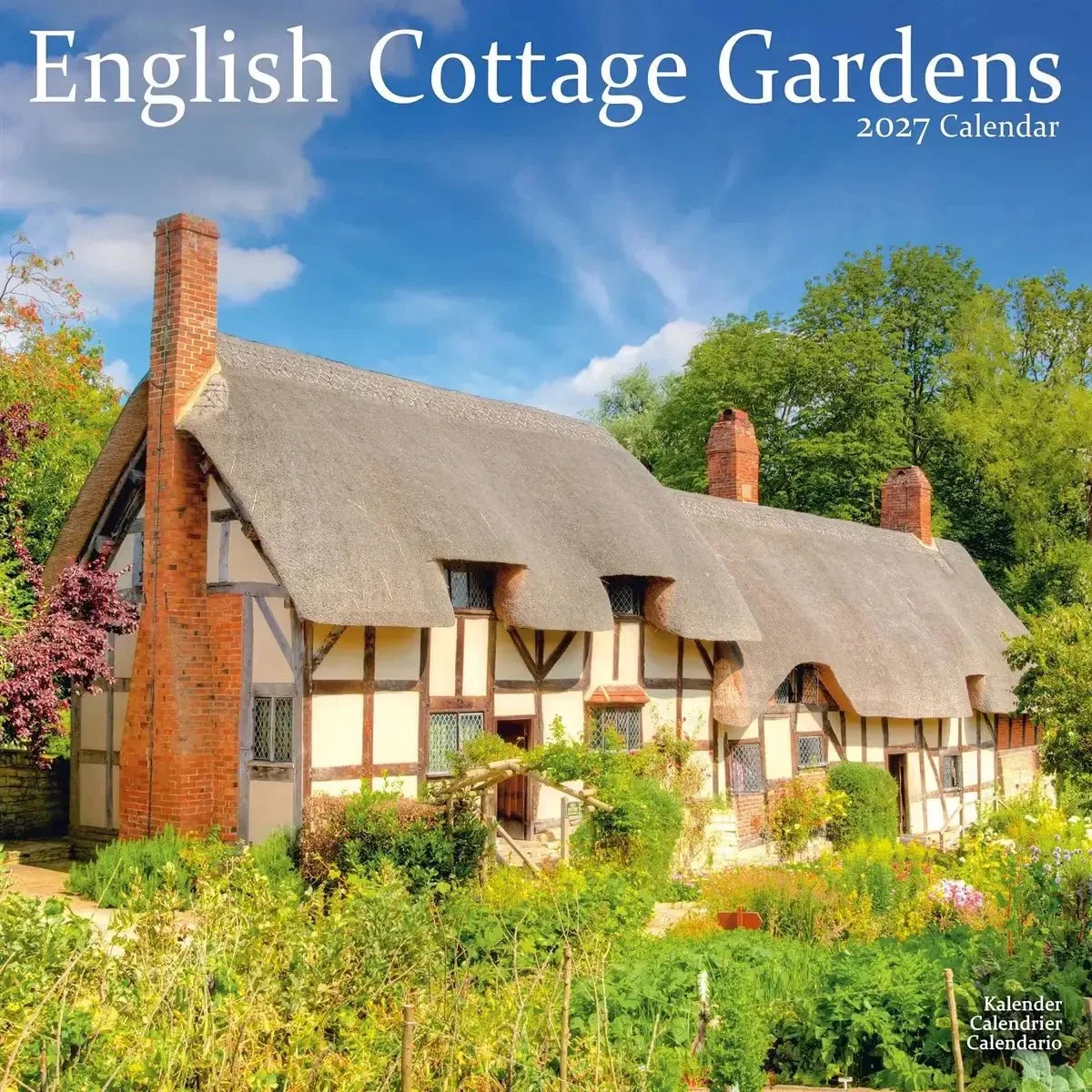 English Cottage Gardens Kalender 2027 de Avonside en Marron – photo produit