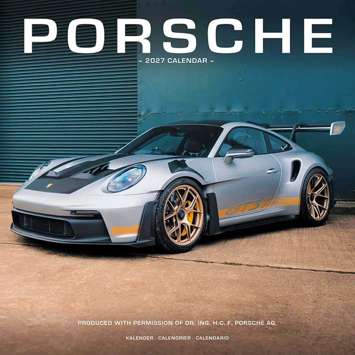 Porsche Kalender 2027 fra Avonside i Guld – produktbillede